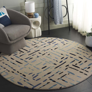 Safavieh Metro Hand-tufted Area Rug In Modern Taupe With Pink Hues - Stylish, Durable, And Artisanal Design Grey ,Blue Wool And Cotton With Latex Met252m-4