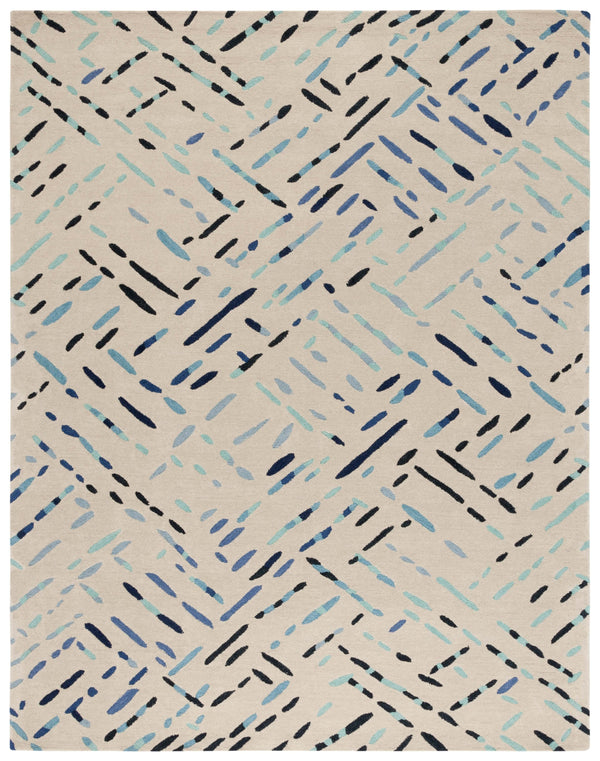 Safavieh Metro Hand-tufted Area Rug In Modern Taupe With Pink Hues - Stylish, Durable, And Artisanal Design Grey ,Blue Wool And Cotton With Latex Met252m-4