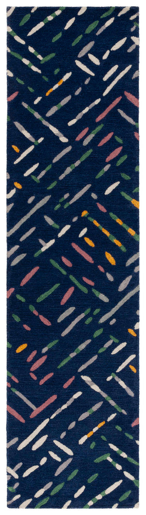 Safavieh Metro Hand-tufted Area Rug In Modern Taupe With Pink Hues - Stylish, Durable, And Artisanal Design Navy ,Pink Wool And Cotton With Latex Met252n-6sq