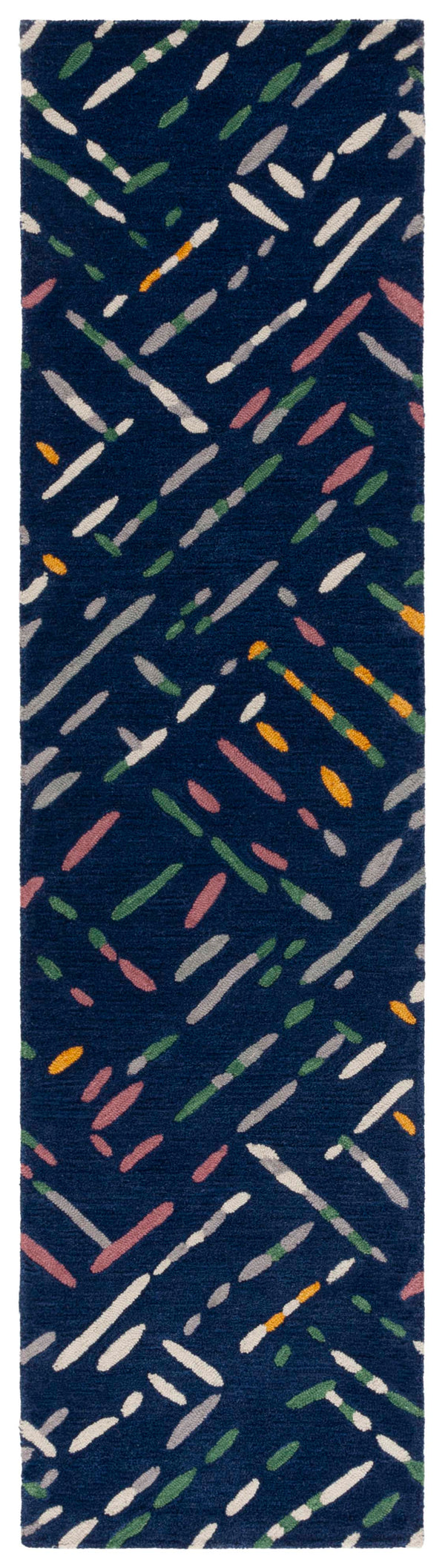 Safavieh Metro Hand-tufted Area Rug In Modern Taupe With Pink Hues - Stylish, Durable, And Artisanal Design Navy ,Pink Wool And Cotton With Latex Met252n-6sq