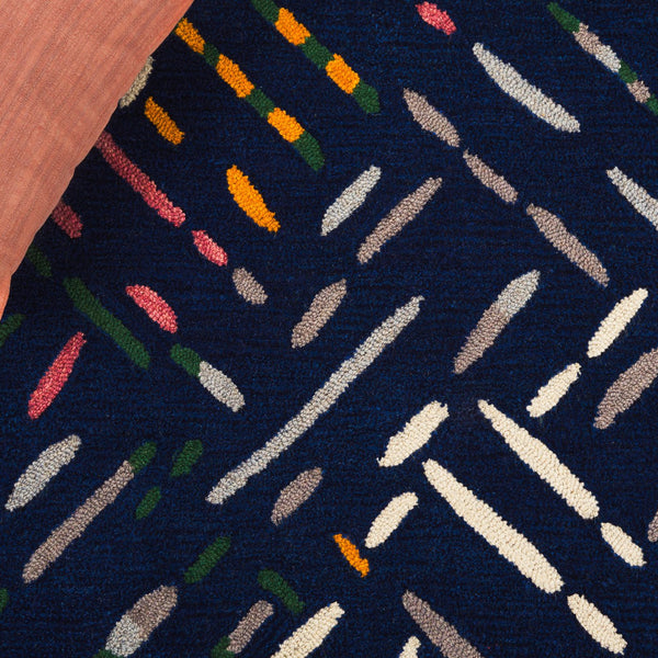 Safavieh Metro Hand-tufted Area Rug In Modern Taupe With Pink Hues - Stylish, Durable, And Artisanal Design Navy ,Pink Wool And Cotton With Latex Met252n-6sq