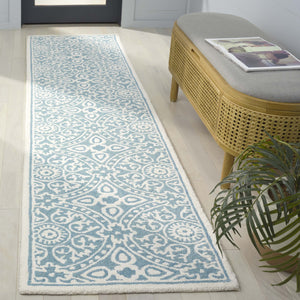 Safavieh Metro Hand-tufted Area Rug - Luxurious Wool Pile With Timeless Design For Elegant Home Décor Teal ,Ivory Wool Pile Met256l-6sq