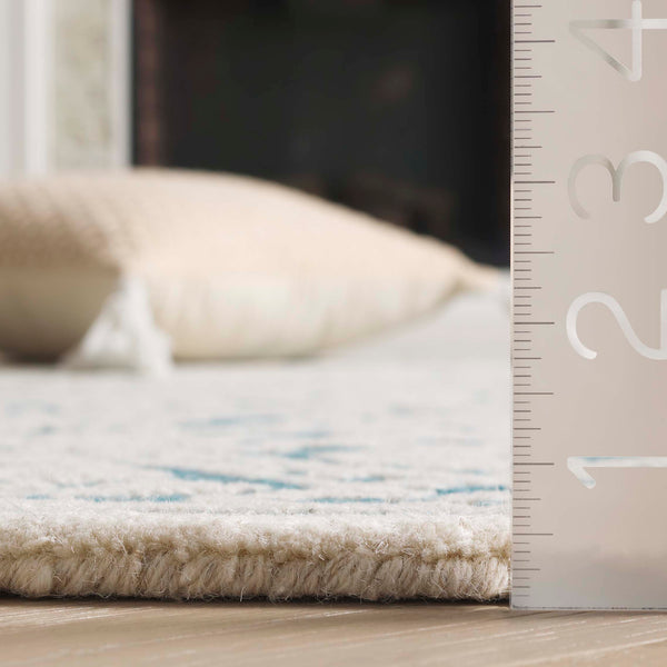 Safavieh Metro Hand-tufted Area Rug - Luxurious Wool Pile With Timeless Design For Elegant Home Décor Teal ,Ivory Wool Pile Met256l-6sq