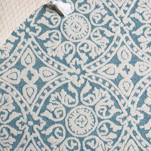 Safavieh Metro Hand-tufted Area Rug - Luxurious Wool Pile With Timeless Design For Elegant Home Décor Teal ,Ivory Wool Pile Met256l-6sq