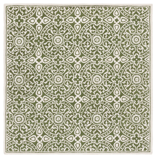 Safavieh Metro Hand-tufted Area Rug - Luxurious Wool Pile With Timeless Design For Elegant Home Décor Green ,Ivory Wool Pile Met256y-4