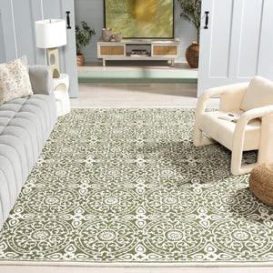 Safavieh Metro Hand-tufted Area Rug - Luxurious Wool Pile With Timeless Design For Elegant Home Décor Green ,Ivory Wool Pile Met256y-4