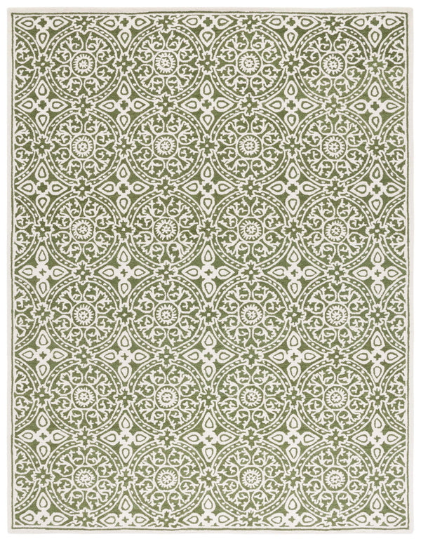 Safavieh Metro Hand-tufted Area Rug - Luxurious Wool Pile With Timeless Design For Elegant Home Décor Green ,Ivory Wool Pile Met256y-4