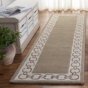 Safavieh Metro Hand-Tufted Round Rug Taupe Ivory — Low-Profile Wool Blend, Subtle Sheen, Modern Calm Decor 6'-0" x 6'-0" MET290E-6R