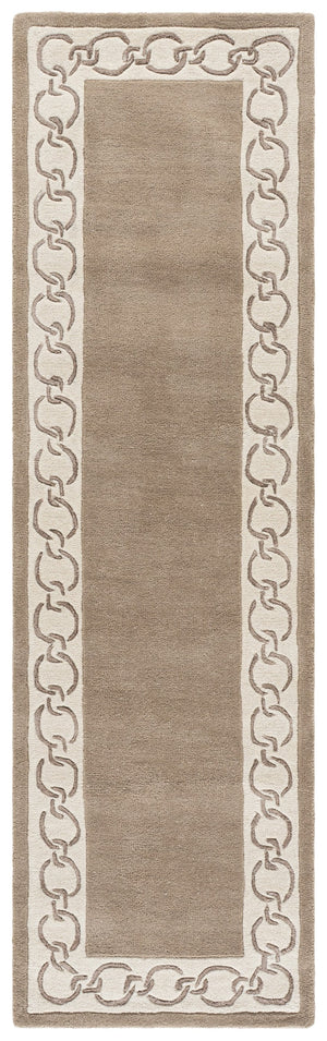 Safavieh Metro Hand-Tufted Taupe Ivory Runner 2 Ft 3-Inches X 8 Ft Low-Profile Wool Blend Rug For Hallways 2'-3" x 8'-0" MET290E-28