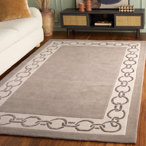 Safavieh Metro Hand-Tufted Round Rug Taupe Ivory — Low-Profile Wool Blend, Subtle Sheen, Modern Calm Decor 6'-0" x 6'-0" MET290E-6R