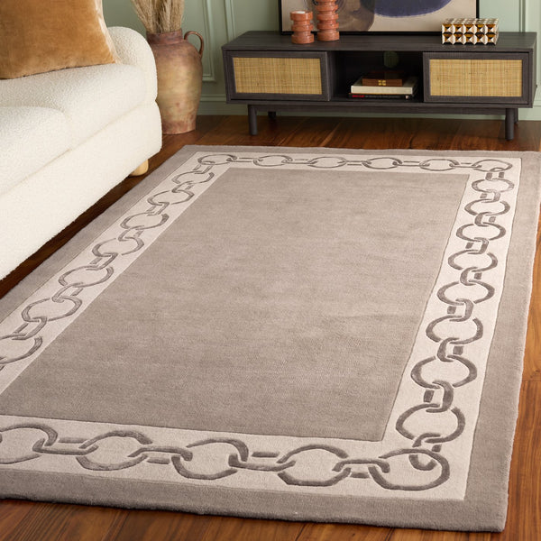 Safavieh Metro Hand-Tufted Taupe Ivory Rug — Low 1/2" Pile, Wool-Blend Durability And Luxe Softness For Home 6'-0" x 6'-0" MET290E-6SQ