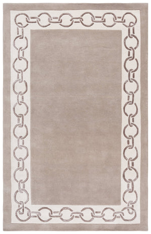 Safavieh Metro Hand-Tufted Taupe Ivory Rug — Low 1/2" Pile, Wool-Blend Durability And Luxe Softness For Home 6'-0" x 6'-0" MET290E-6SQ