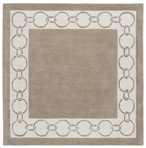 Safavieh Metro Hand-Tufted Taupe Ivory Runner 2 Ft 3-Inches X 8 Ft Low-Profile Wool Blend Rug For Hallways 2'-3" x 8'-0" MET290E-28