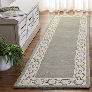 Safavieh Metro Hand-Tufted Grey Ivory Runner Rug — Wool-Blend Low-Profile Hallway Carpet With Subtle Sheen 2'-3" x 8'-0" MET290F-28