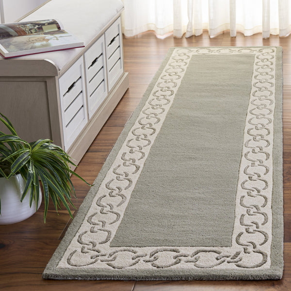 Safavieh Metro Hand-Tufted Grey Ivory Runner Rug — Wool-Blend Low-Profile Hallway Carpet With Subtle Sheen 2'-3" x 8'-0" MET290F-28