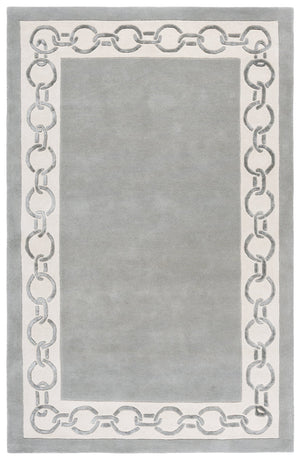 Safavieh Metro Hand-Tufted Round Area Rug In Grey Ivory — Wool-Viscose-Cotton Blend, Low-Profile Elegance 6'-0" x 6'-0" MET290F-6R