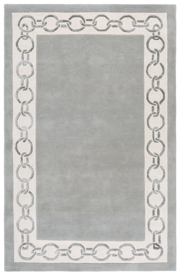 Safavieh Metro Hand-Tufted Round Area Rug In Grey Ivory — Wool-Viscose-Cotton Blend, Low-Profile Elegance 6'-0" x 6'-0" MET290F-6R