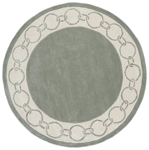 Safavieh Metro Hand-Tufted Round Area Rug In Grey Ivory — Wool-Viscose-Cotton Blend, Low-Profile Elegance 6'-0" x 6'-0" MET290F-6R