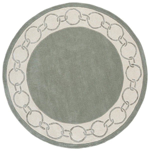 Safavieh Metro Hand-Tufted Round Area Rug In Grey Ivory — Wool-Viscose-Cotton Blend, Low-Profile Elegance 6'-0" x 6'-0" MET290F-6R