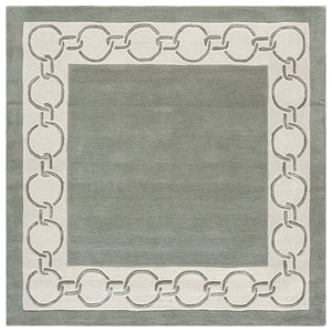 Safavieh Metro Hand-Tufted Round Area Rug In Grey Ivory — Wool-Viscose-Cotton Blend, Low-Profile Elegance 6'-0" x 6'-0" MET290F-6R