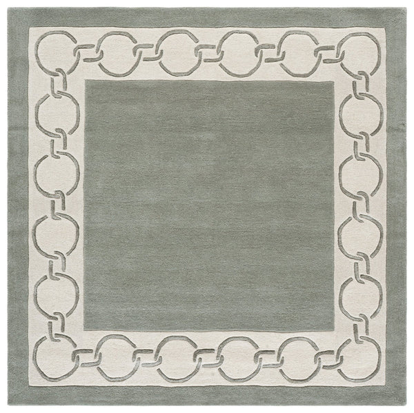Safavieh Metro Hand-Tufted Round Area Rug In Grey Ivory — Wool-Viscose-Cotton Blend, Low-Profile Elegance 6'-0" x 6'-0" MET290F-6R