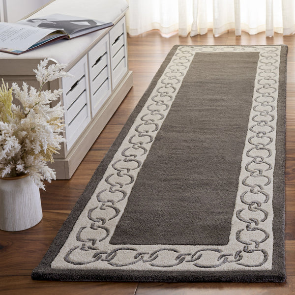 Safavieh Metro Hand-Tufted Charcoal Ivory Wool Rug — Low-Profile Minimalist Square Area Rug, Ethically Crafted 6'-0" x 6'-0" MET290H-6SQ