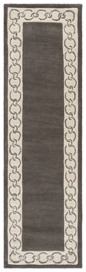 Safavieh Metro Hand-Tufted Charcoal Ivory Wool Rug — Low-Profile Minimalist Square Area Rug, Ethically Crafted 6'-0" x 6'-0" MET290H-6SQ