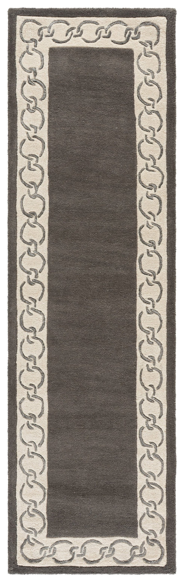 Safavieh Metro Hand-Tufted Charcoal Ivory Wool Rug — Low-Profile Minimalist Square Area Rug, Ethically Crafted 6'-0" x 6'-0" MET290H-6SQ