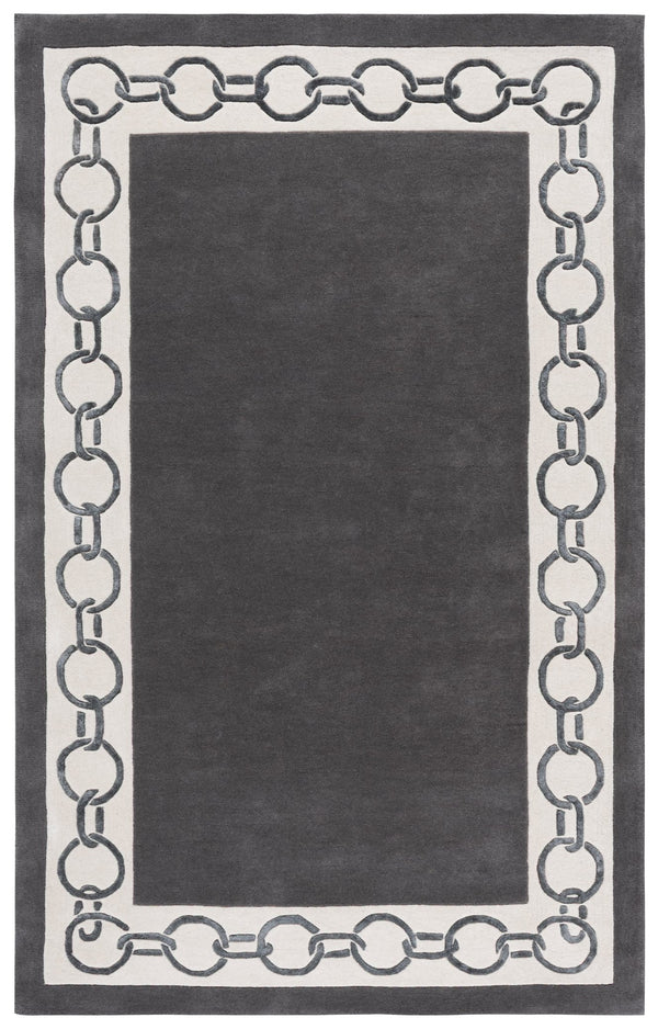 Safavieh Metro Hand-Tufted Charcoal Ivory Wool Rug — Low-Profile Minimalist Square Area Rug, Ethically Crafted 6'-0" x 6'-0" MET290H-6SQ