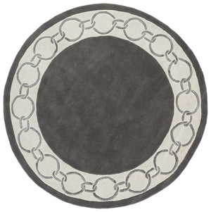 Safavieh Metro Hand-Tufted Charcoal Ivory Wool Rug — Low-Profile Minimalist Square Area Rug, Ethically Crafted 6'-0" x 6'-0" MET290H-6SQ