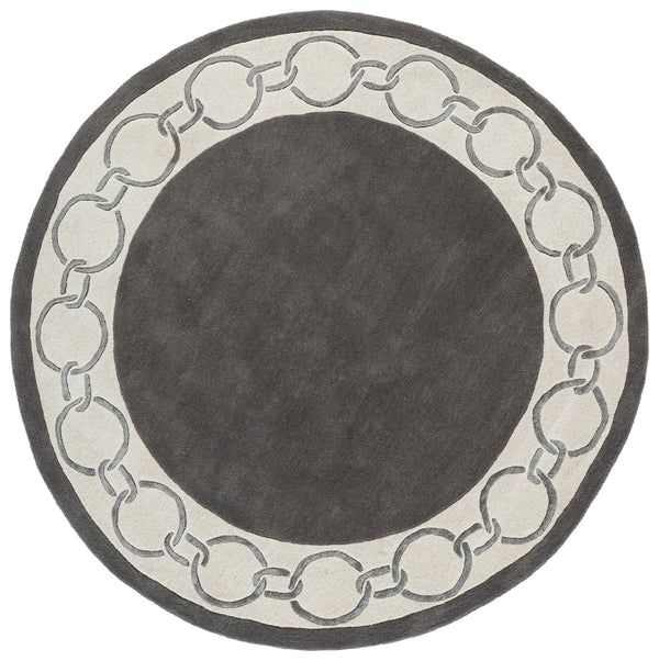 Safavieh Metro Hand-Tufted Charcoal Ivory Wool Rug — Low-Profile Minimalist Square Area Rug, Ethically Crafted 6'-0" x 6'-0" MET290H-6SQ