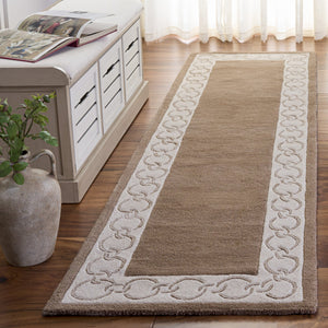 Safavieh Metro Hand-Tufted Brown Ivory Rug — 1/2" Low Pile Wool Blend, Modern Neutral Area Rug For Living Rooms 9'-0" x 12'-0" MET290T-9