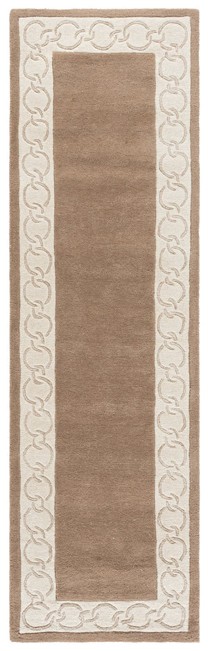 Safavieh Metro Hand-Tufted Brown Ivory Rug — 1/2" Low Pile Wool Blend, Modern Neutral Area Rug For Living Rooms 9'-0" x 12'-0" MET290T-9
