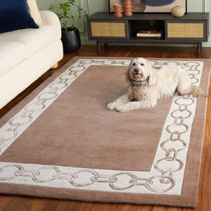 Safavieh Metro Hand-Tufted Brown Ivory Area Rug — Low 1/2" Pile, Wool-Viscose Blend For Lasting Comfort And Style 4'-0" x 6'-0" MET290T-4
