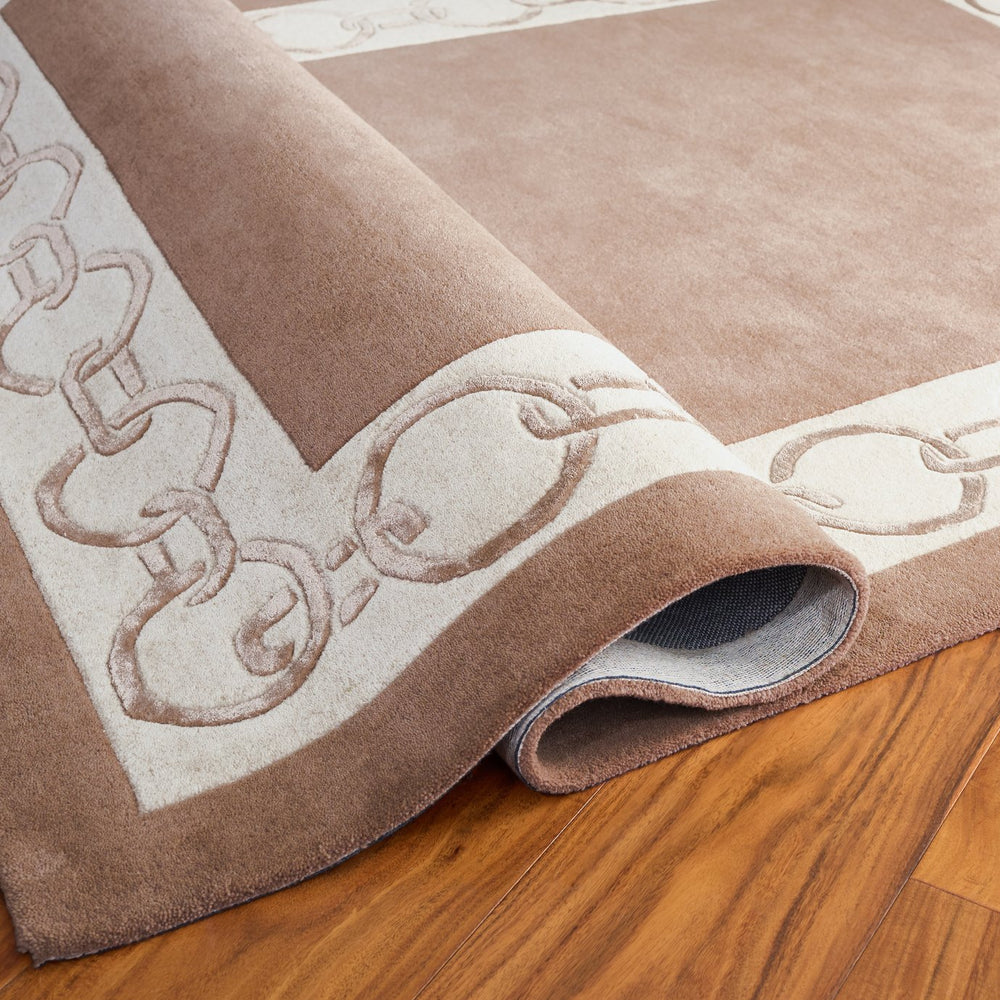 Safavieh Metro Hand-Tufted Brown Ivory Area Rug — Low-Profile Wool Blend, Modern Minimalist Warm Anchor 6'-0" x 6'-0" MET290T-6SQ