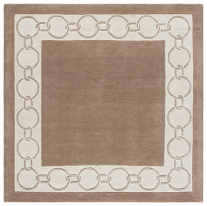Safavieh Metro Hand-Tufted Brown Ivory Rug — 1/2" Low Pile Wool Blend, Modern Neutral Area Rug For Living Rooms 9'-0" x 12'-0" MET290T-9