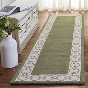 Safavieh Metro Hand-Tufted Round Area Rug In Soothing Green And Ivory, Wool Blend Low-Profile Elegance For Rooms 6'-0" x 6'-0" MET290Y-6R
