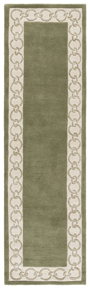 Safavieh Metro Hand-Tufted Round Area Rug In Soothing Green And Ivory, Wool Blend Low-Profile Elegance For Rooms 6'-0" x 6'-0" MET290Y-6R