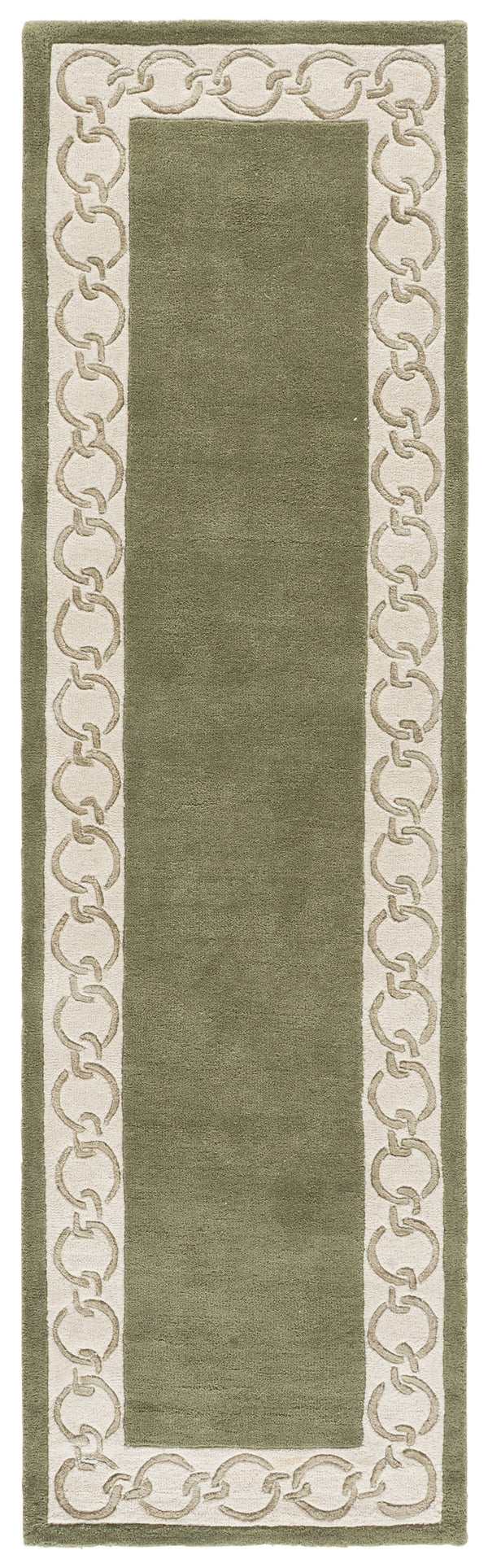 Safavieh Metro Hand-Tufted Round Area Rug In Soothing Green And Ivory, Wool Blend Low-Profile Elegance For Rooms 6'-0" x 6'-0" MET290Y-6R