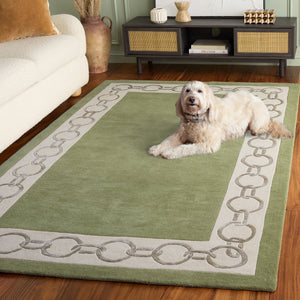 Safavieh Metro Hand-Tufted Round Area Rug In Soothing Green And Ivory, Wool Blend Low-Profile Elegance For Rooms 6'-0" x 6'-0" MET290Y-6R
