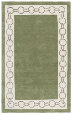 Safavieh Metro Hand-Tufted Round Area Rug In Soothing Green And Ivory, Wool Blend Low-Profile Elegance For Rooms 6'-0" x 6'-0" MET290Y-6R