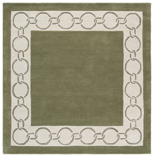 Safavieh Metro Hand-Tufted Round Area Rug In Soothing Green And Ivory, Wool Blend Low-Profile Elegance For Rooms 6'-0" x 6'-0" MET290Y-6R