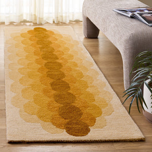 Safavieh Metro Hand-Tufted Round Rug In Warm Yellow Brown — 90% Wool, Low-Profile, Artisanal Indian Craftsmanship 6'-0" x 6'-0" MET301D-6R