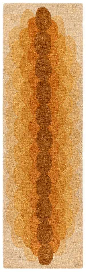 Safavieh Metro Hand-Tufted Round Rug In Warm Yellow Brown — 90% Wool, Low-Profile, Artisanal Indian Craftsmanship 6'-0" x 6'-0" MET301D-6R