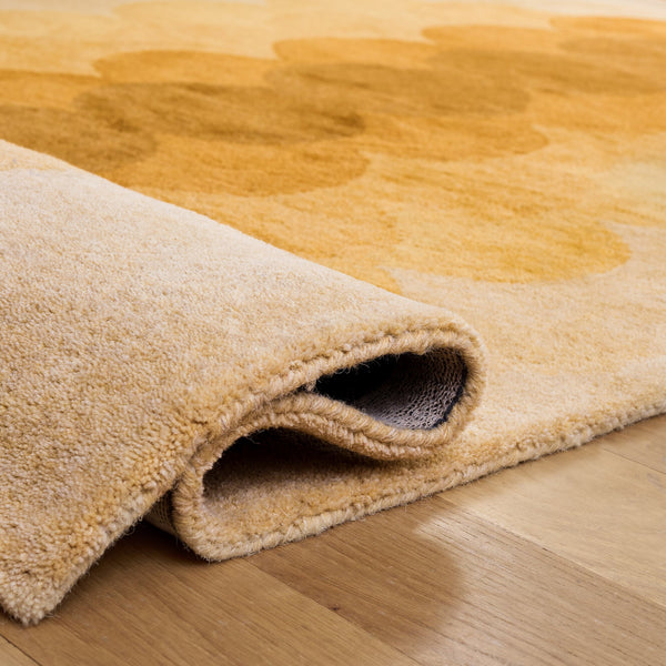Safavieh Metro Hand-Tufted Yellow Brown Wool-Cotton Rug — Modern Geometric Mid-Century Accent, Low Pile 6'-0" x 6'-0" MET301D-6SQ