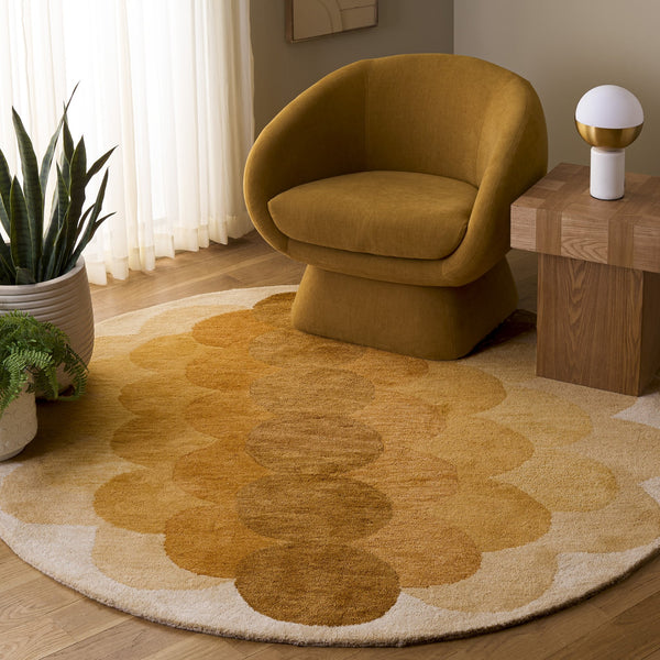 Safavieh Metro Hand-Tufted Yellow Brown Runner Rug – Low-Profile Wool Blend, Mid-Century Modern Warmth 2'-3" x 8'-0" MET301D-28