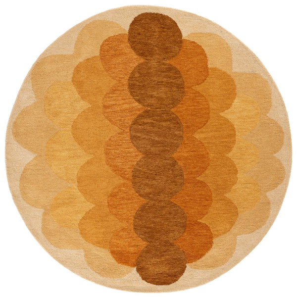Safavieh Metro Hand-Tufted Yellow Brown Wool Rug 8X10 Rectangular Low-Profile Geometric Minimalist Accent 9'-0" x 12'-0" MET301D-9