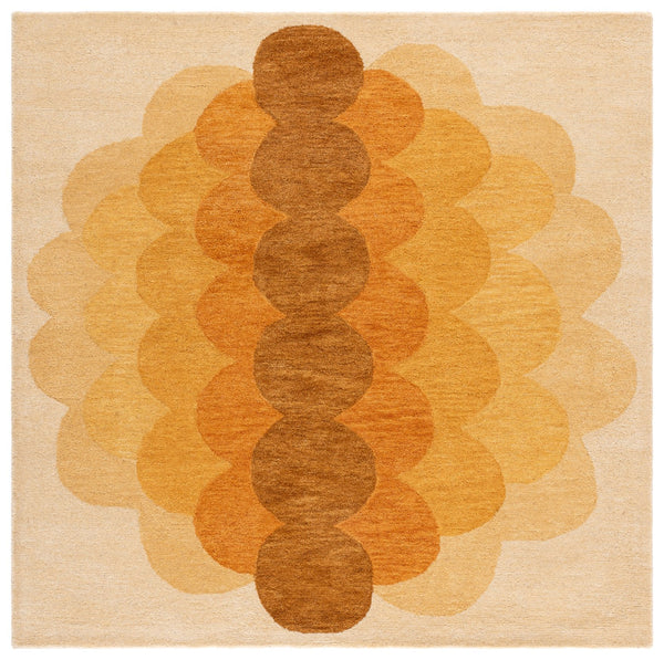 Safavieh Metro Hand-Tufted Wool-Cotton Area Rug In Warm Yellow Brown, Low-Profile Contemporary Texture 4'-0" x 6'-0" MET301D-4