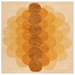 Safavieh Metro Hand‑Tufted Yellow & Brown Wool Blend Rug — Low‑Profile 3/8" Pile, Artisanal Indian Craftsmanship 3'-0" x 5'-0" MET301D-3