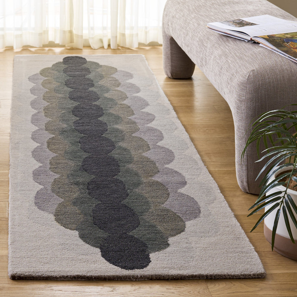 Safavieh Metro Hand‑Tufted Grey Runner — Wool/Cotton Low‑Pile Hallway Rug With Minimalist Geometric Design 2'-3" x 8'-0" MET301F-28
